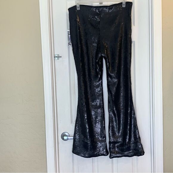 Future Collective Women's High Rise Sequin Full Length Flare Pants Size 16 - Picture 13 of 13